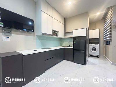 Room full service furniture separated balcony, private washing machine window