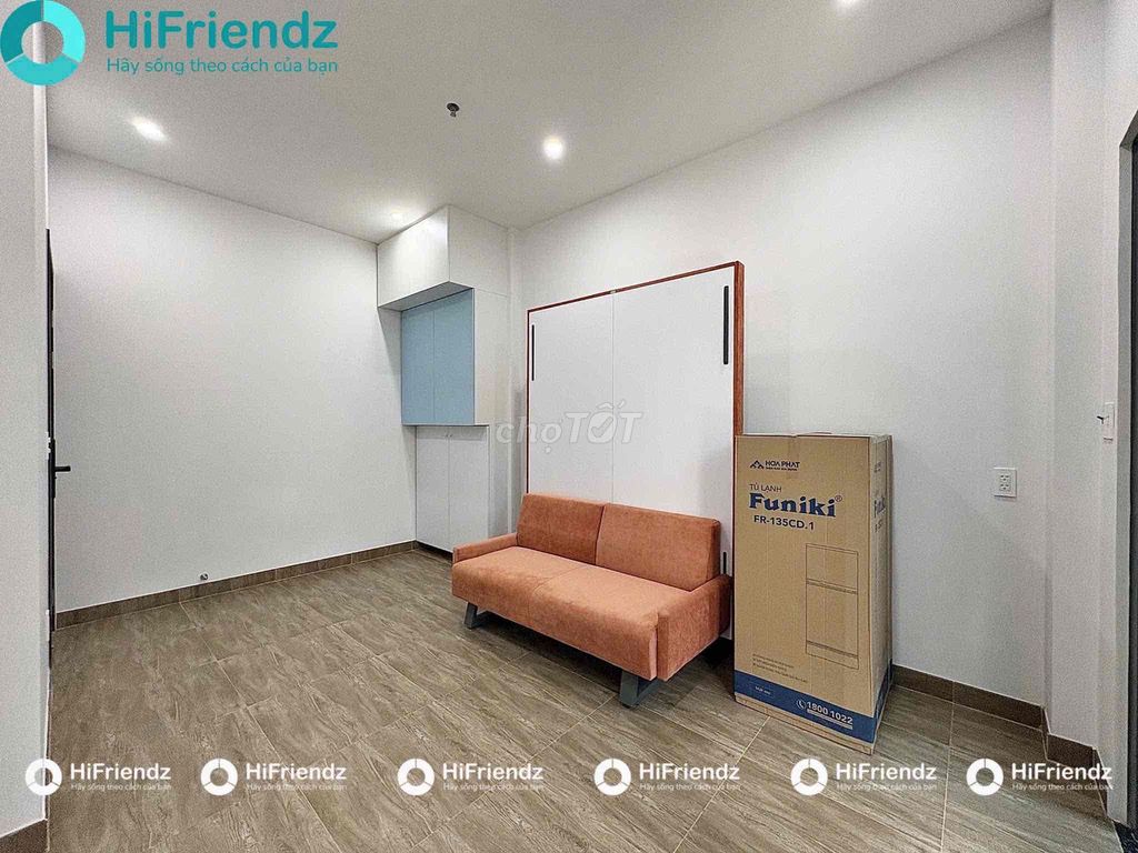 The studio is full of furniture at the university.