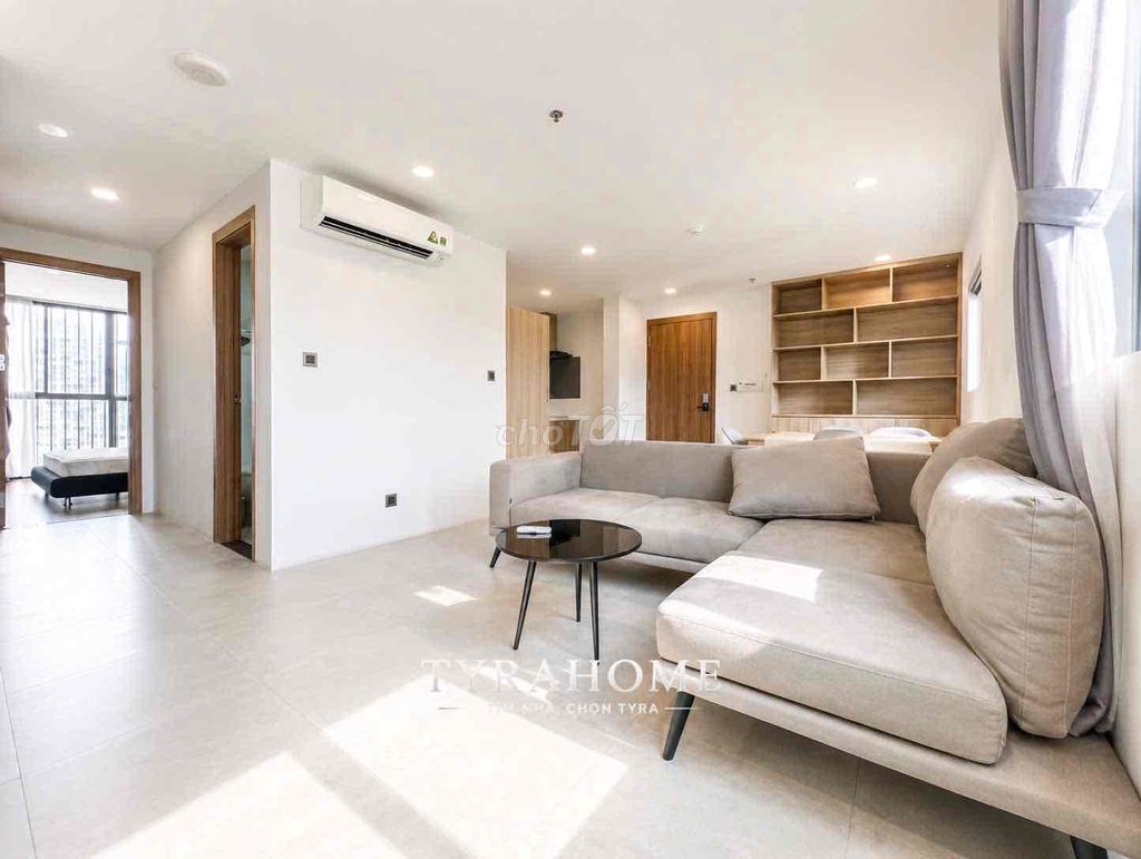 Two bedrooms. A modern bedroom.