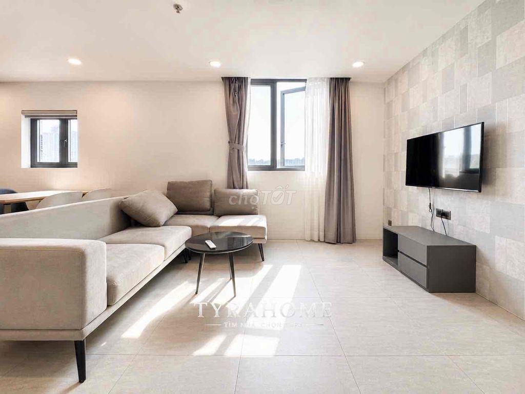 Two bedrooms. A modern bedroom.
