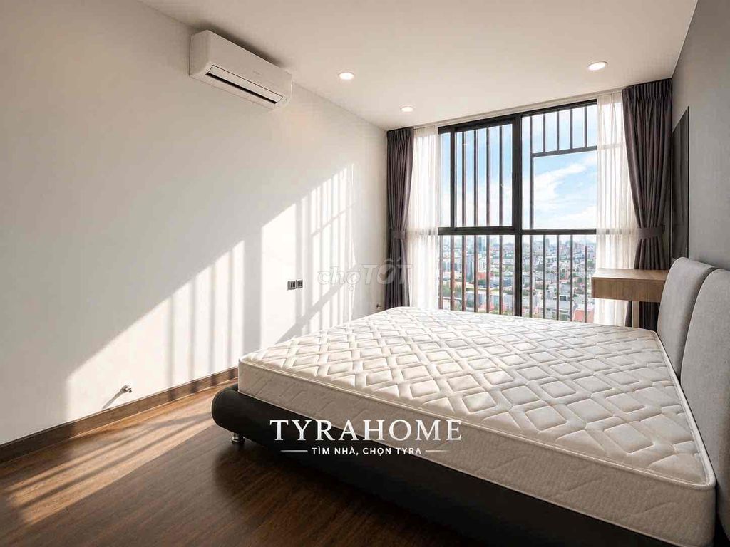 Two bedrooms. A modern bedroom.