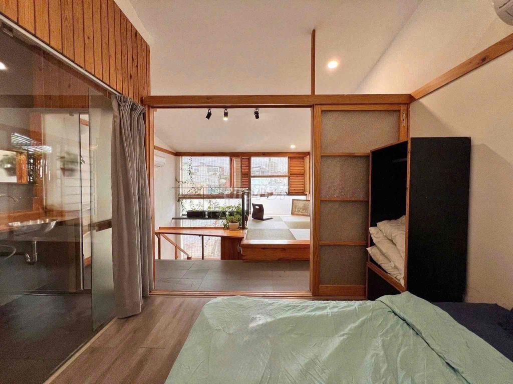 The apartment is full of furniture, guards, elevators.