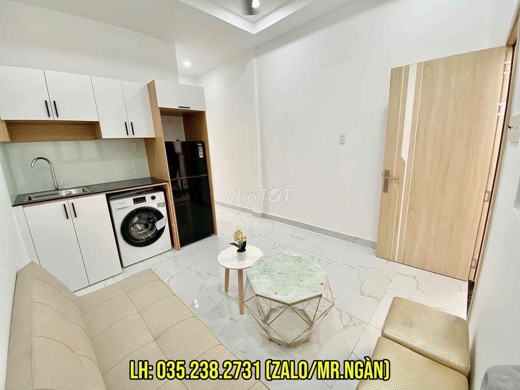 Rent the service apartment - Full interior, right on the Fire Arrow (Bình Tân)