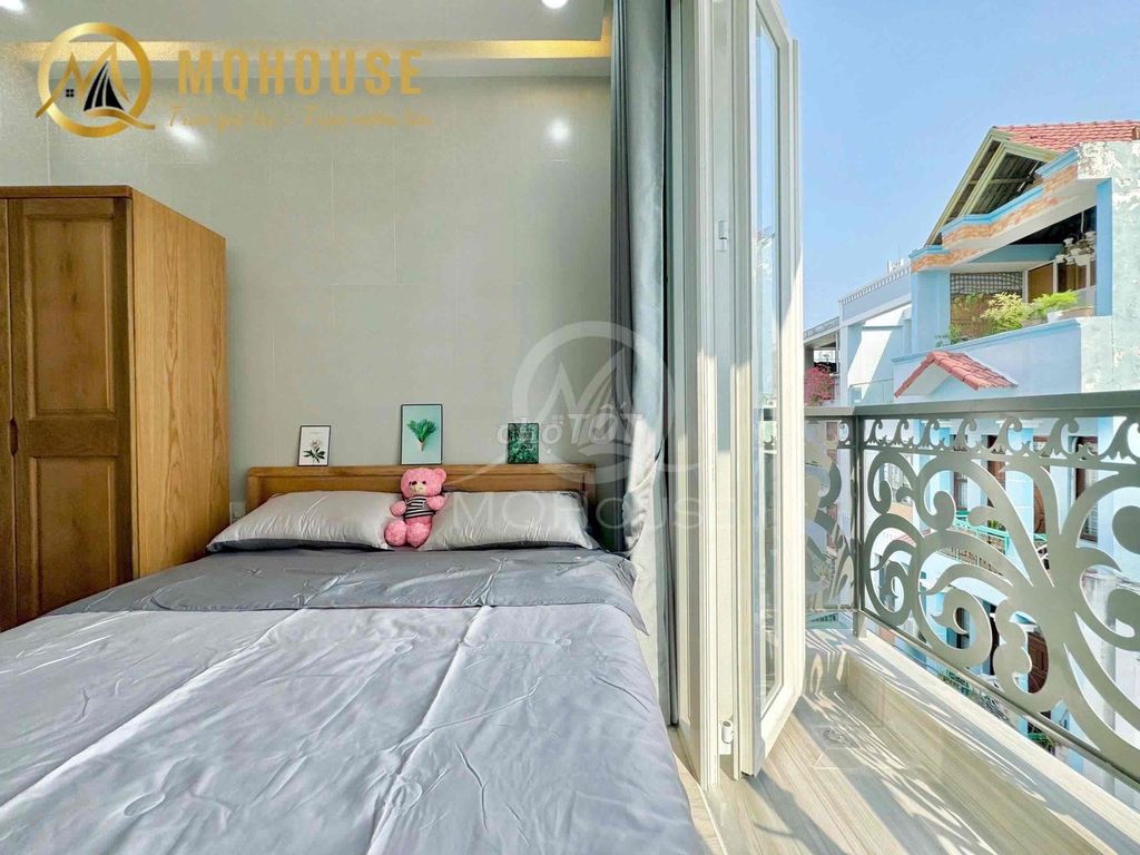 The studio has a balcony. Full advanced interior in shape, right in pvb market