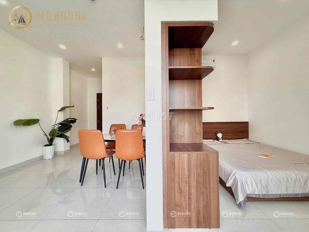 Room full balcony furniture, open window at seven meek