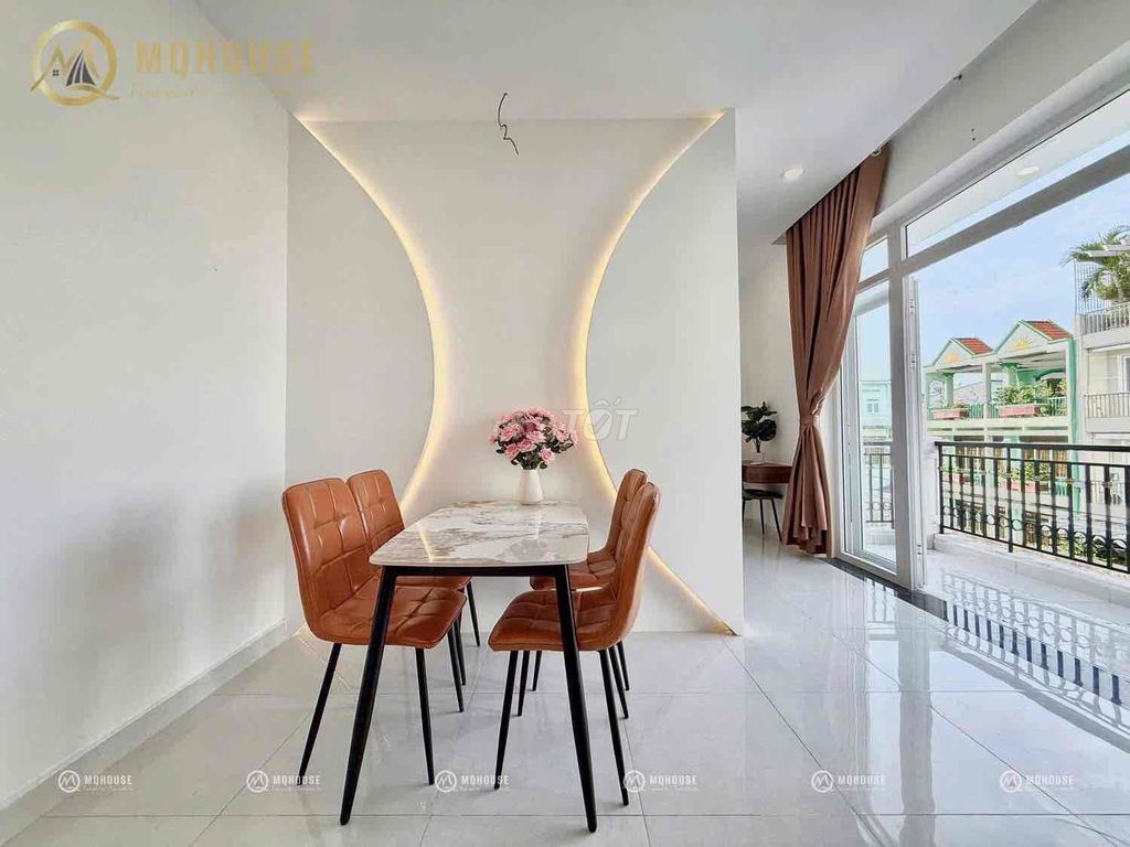 Room full balcony furniture, open window at seven meek