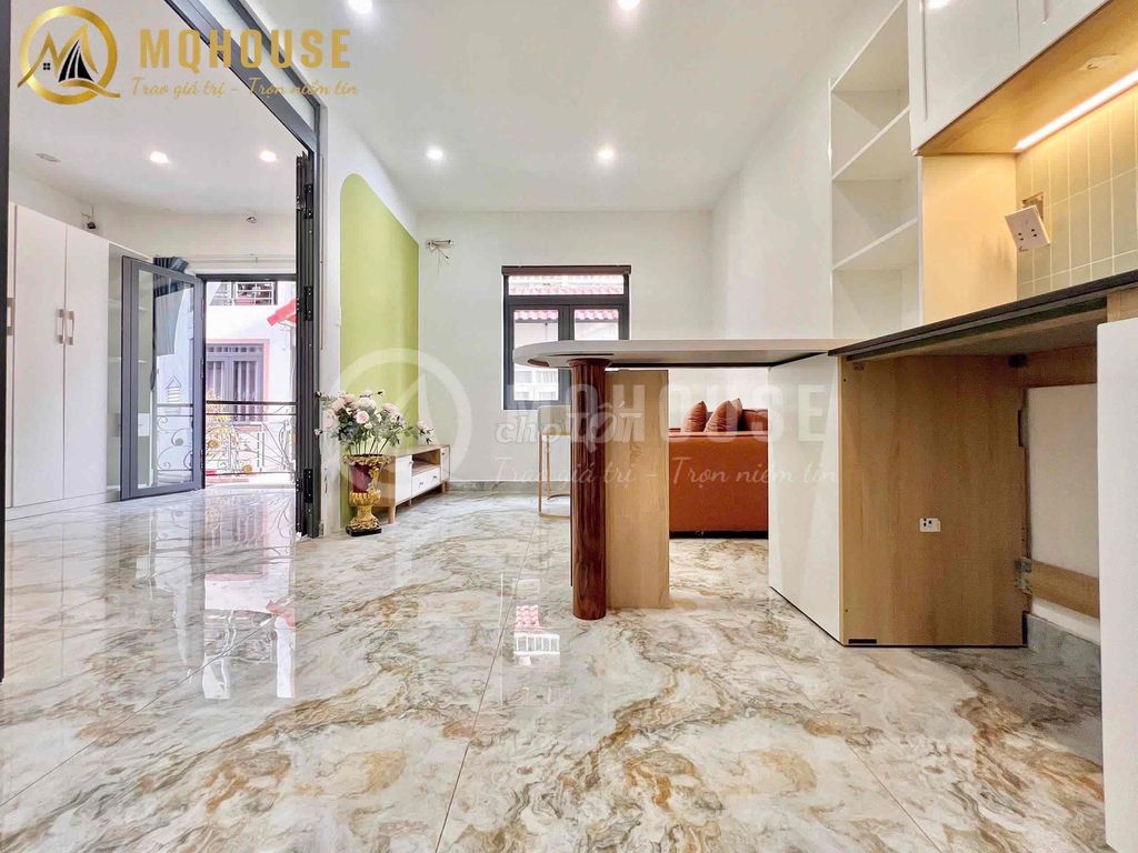 The full interior service apartment - balcony - the Phan Đăng Lưu elevator fell by hx