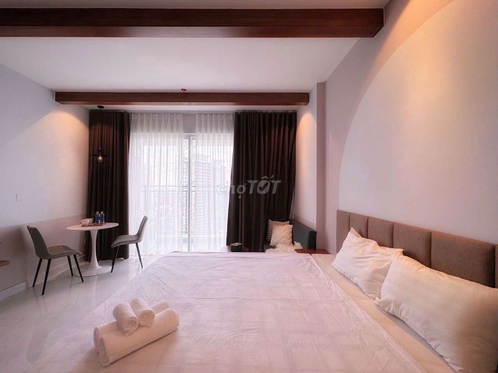 Sunrise Riverside apartment. One bedroom. A full interior toilet.