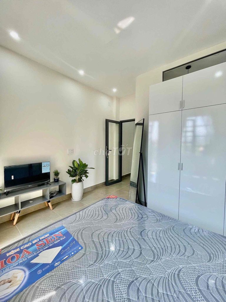 The apartment. A Bancol elevator room near a blue row, raising pet.