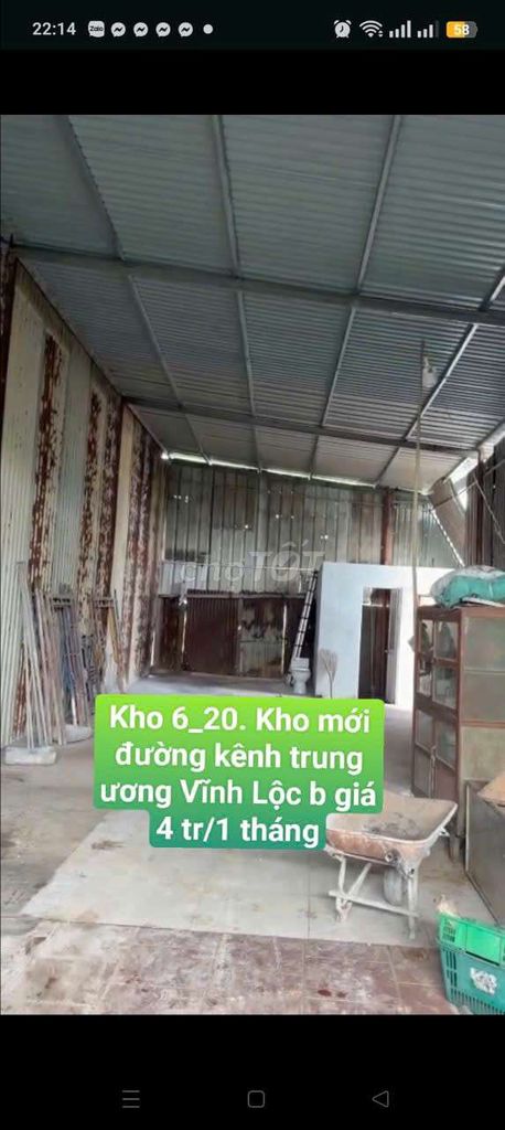 Ware for Rent 6*22 Vĩnh Lộc B Bình Chánh City Center