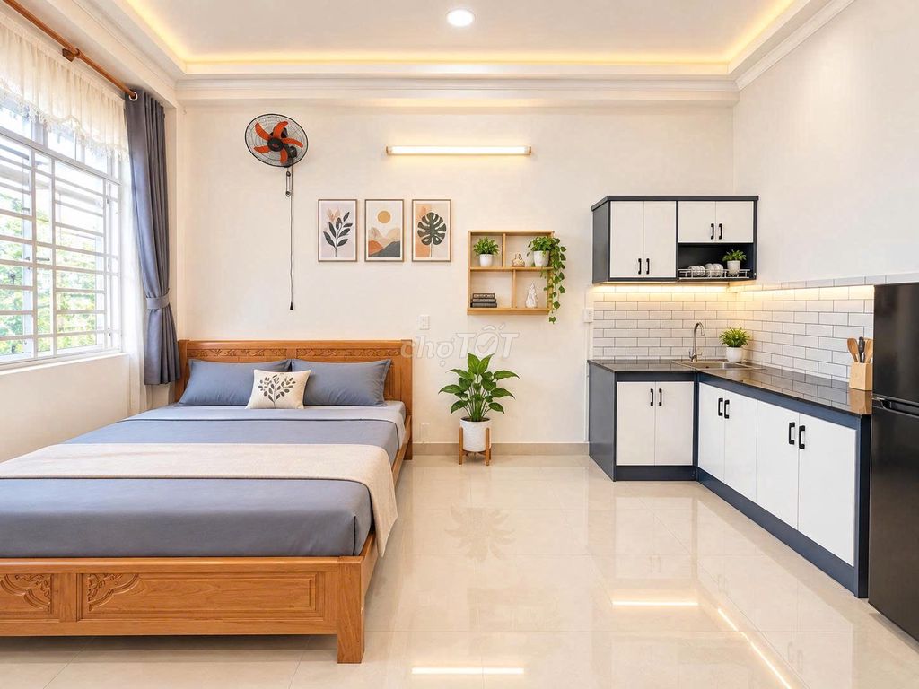 A balcony studio full interior
