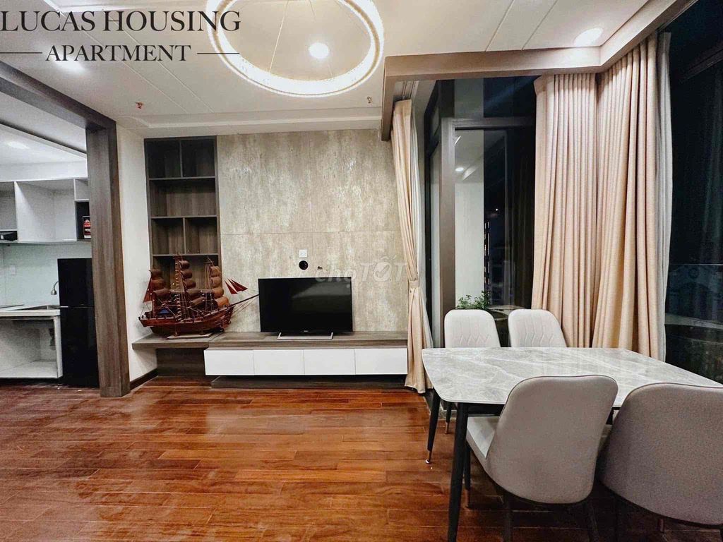 The apartment's near the airport, split the kitchen.