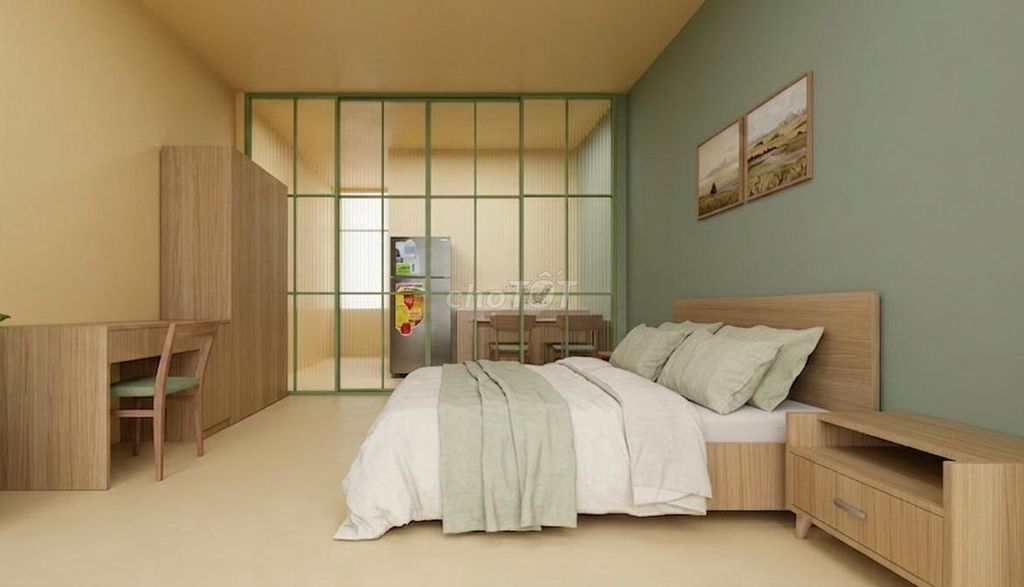 Rent a mini bedroom, 30 meters 2 at 80 a Đinh Bộ Lĩnh, 0.6 million vnd