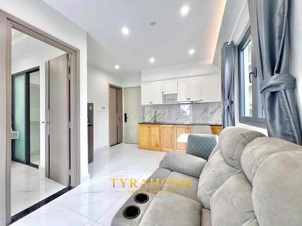 The one-room apartment in the middle of the night.