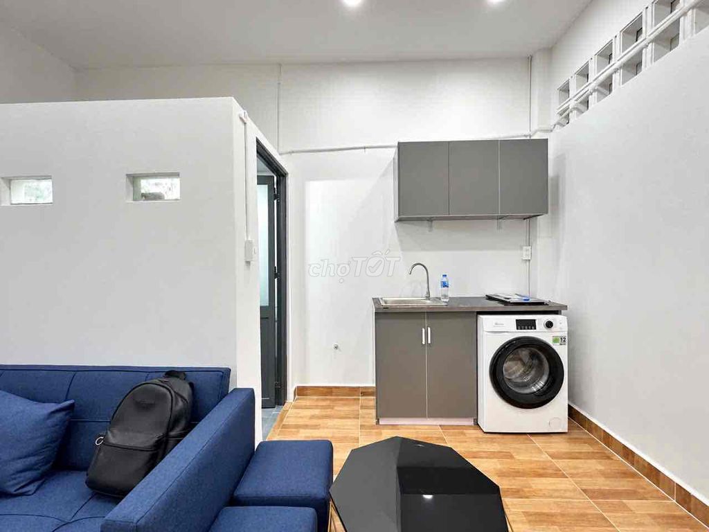 Two bedrooms, one living room, basic interior, sky windows right in the middle of the ice-cold college.