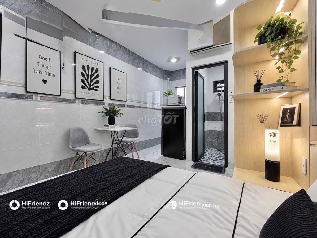 The owner just finished his apartment full of elevator furniture near the log-tuck.
