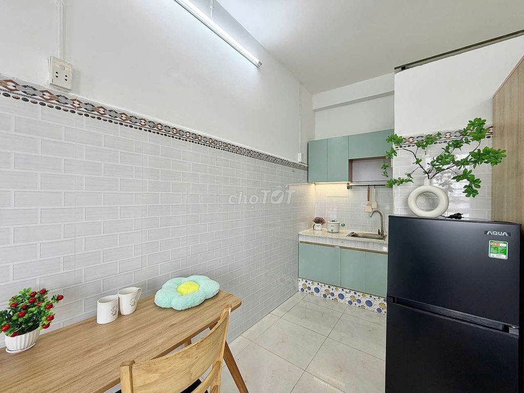 The mini apartment has a balconies with new furniture built in the shower, lotte mart.