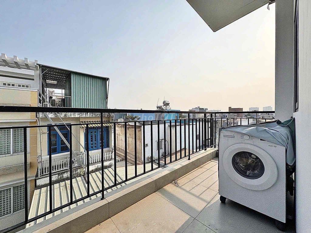 - There's a balcony with a private machine.
