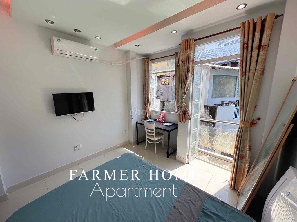 A balcony bedroom - a new kitchen full of 40 M2 interiors in District 10