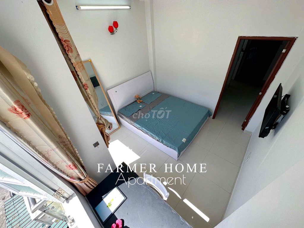 A balcony bedroom - a new kitchen full of 40 M2 interiors in District 10
