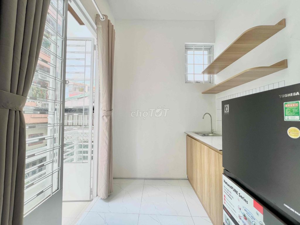 The super pretty mini apartment opened the window balcony.