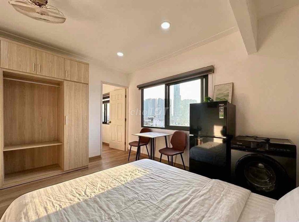 Open the apartment. A full bedroom at the end of the bridge.