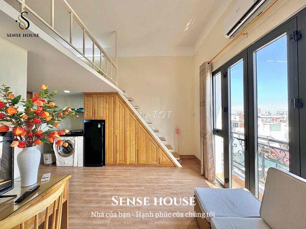 mini-full interior service apartment - balcony right Lê Đức Thọ - positive jaw
