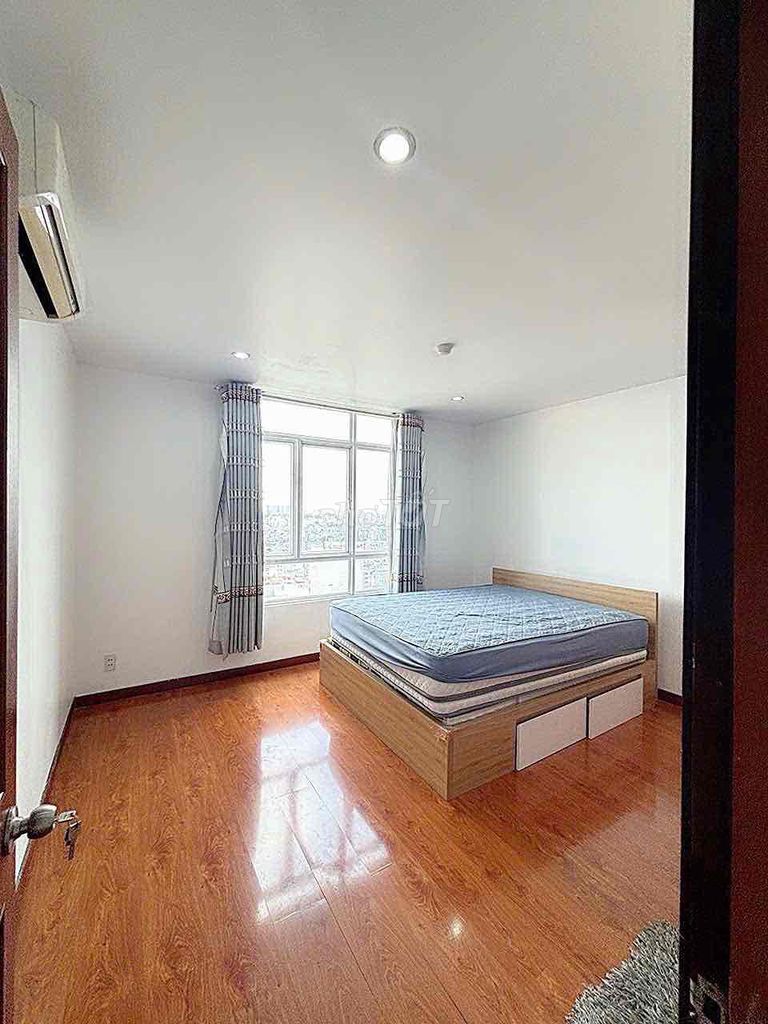 He's renting a two-size apartment. Two bedrooms, nice clean-view toilet.