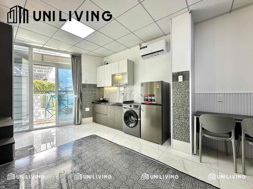 Parking hall studio - a balcony bedroom