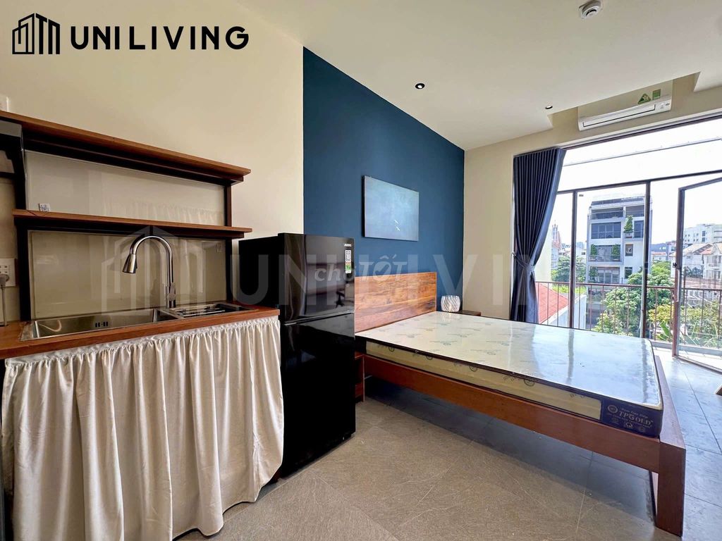 Rent a new studio - balcony - full interior - near Trần Não