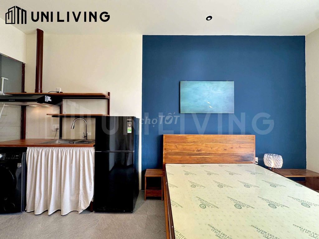 Rent a new studio - balcony - full interior - near Trần Não