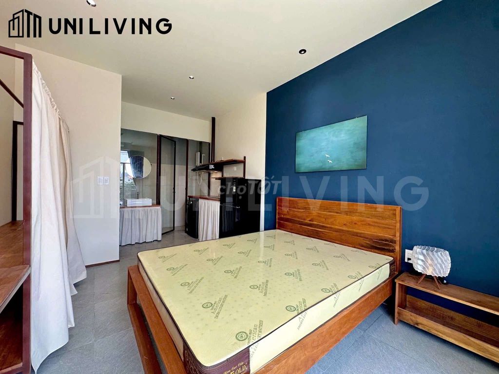 Rent a new studio - balcony - full interior - near Trần Não