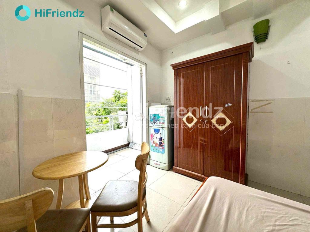 The balcony studio is full of furniture right next to the loti - free time.