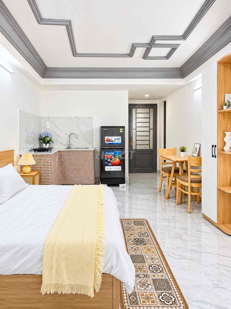 Rent the Gò Vấp balcony studio apartment.