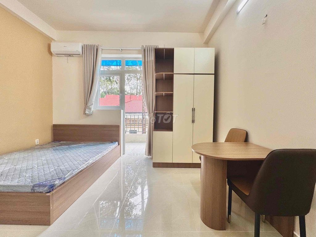 1 bedroom - Hoàng Minh Giám, bedroom - new apartment with its own washing machine, balcony