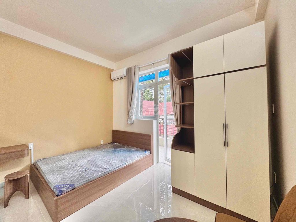 1 bedroom - Hoàng Minh Giám, bedroom - new apartment with its own washing machine, balcony