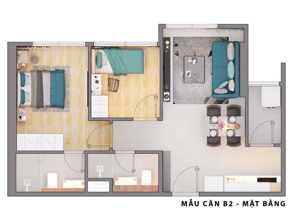 share 1 bedroom plus a private bathroom. VHS apartment 2 bedrooms - 2 ladies' priority toilets