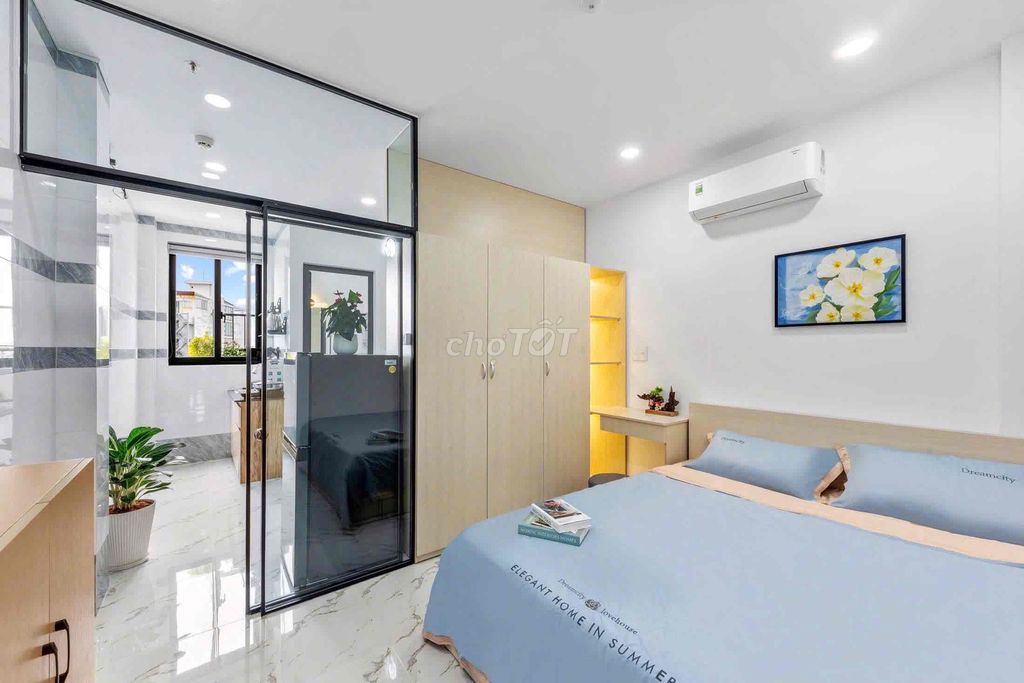 A separate bedroom right here in Lê Quang Định near the Watero Tree Market.
