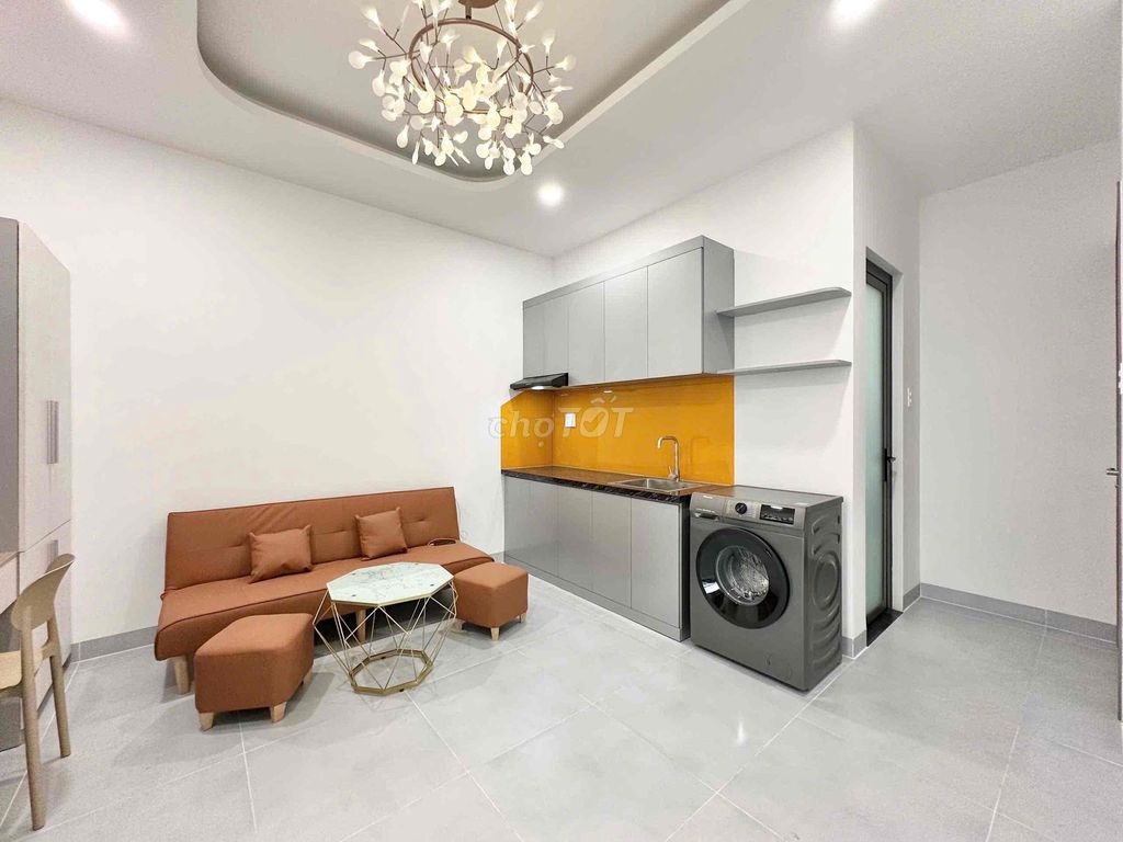 One bedroom, one living room, one full interior, one balcony.
