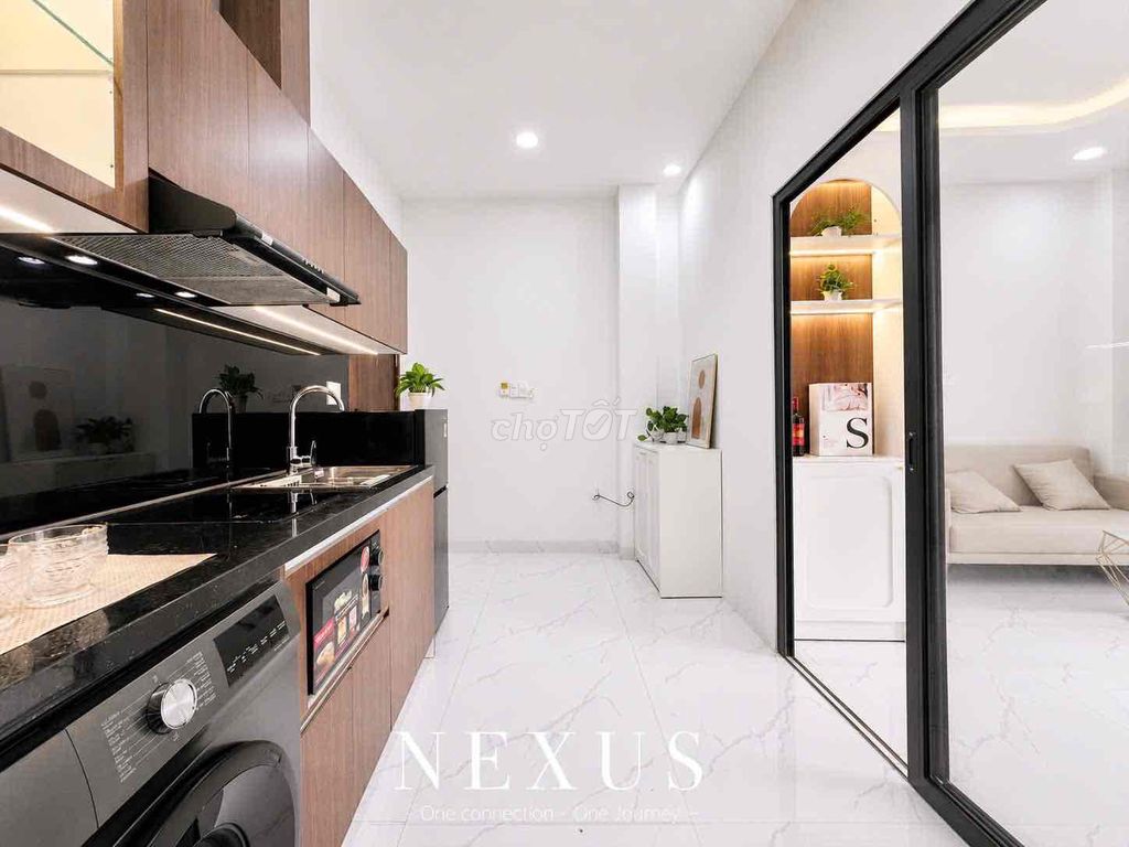 Mini apartment, kitchen bedroom, balcony, full interior.