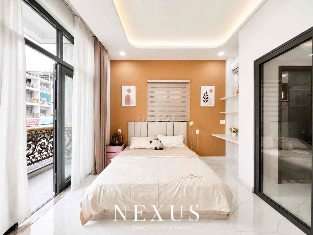 Mini apartment, kitchen bedroom, balcony, full interior.