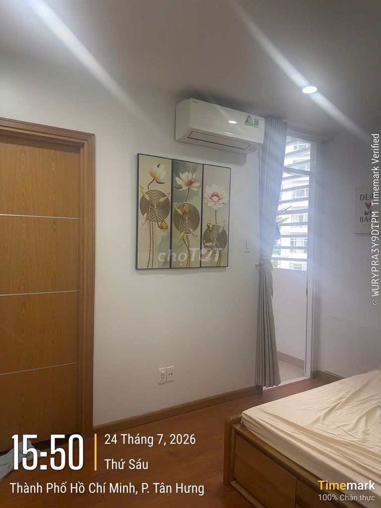 Rent the apartment Him Lam Riverside District 7, 85 meters, two bedrooms, two toilets, enough furniture.