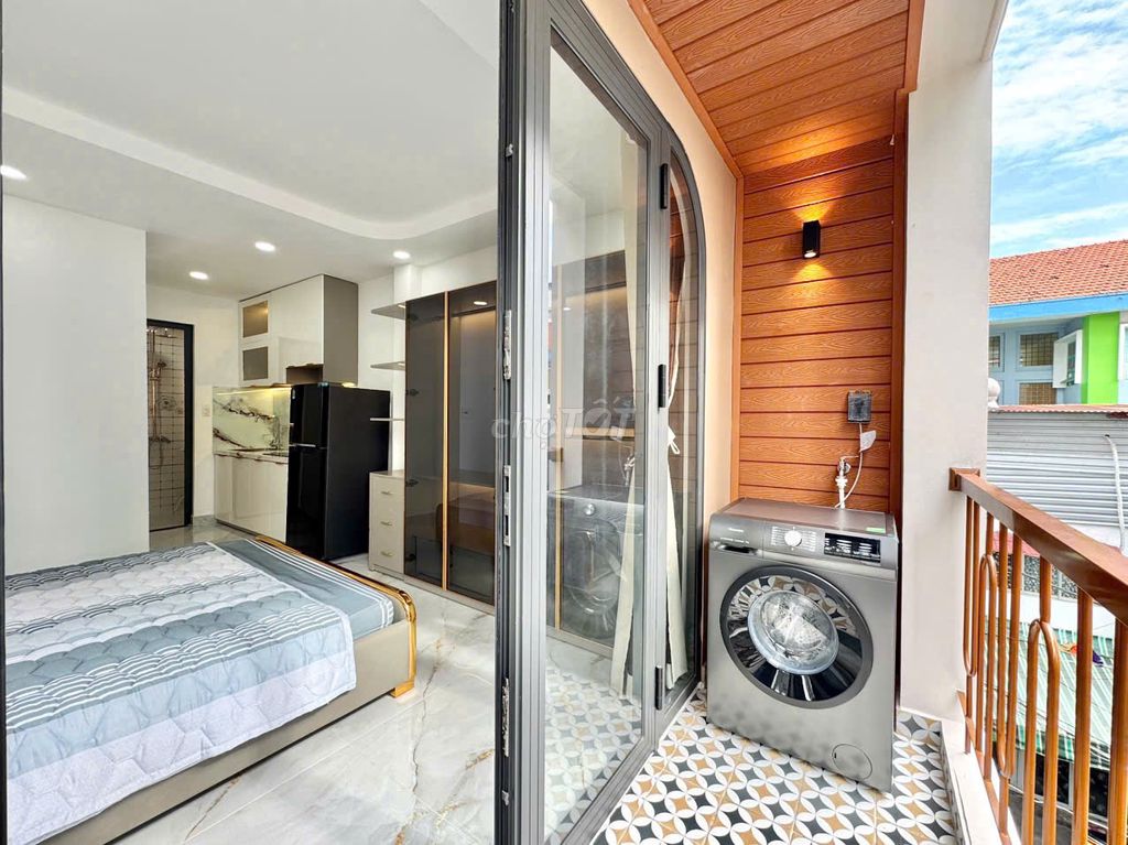 This is an apartment-high-class, private-looking machine, like it's in a painting near an airport.