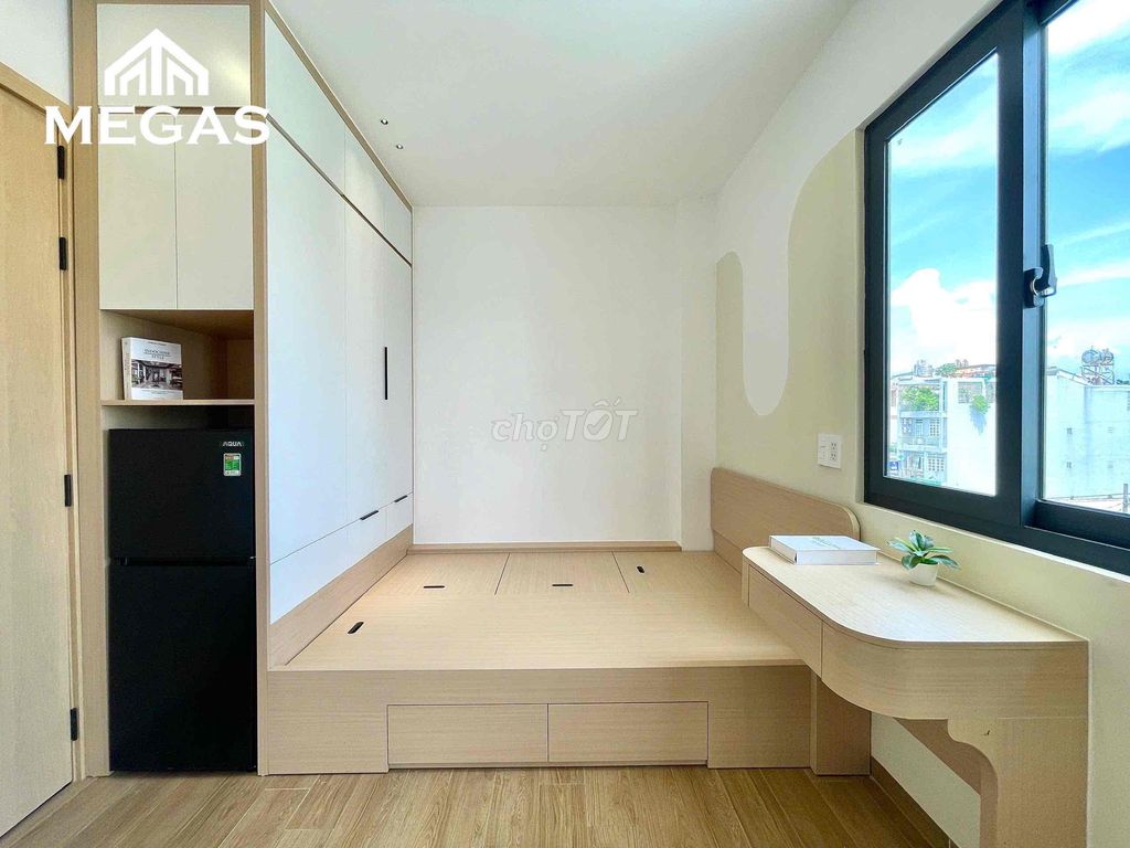 The balcony studio -- the private washing machine -- the smell cleaner -- from the kitchen.