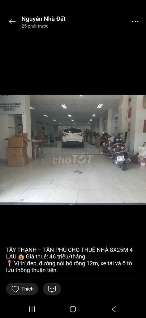 Rent 8x25 M 3 3rd floor Y-size B3 Tây Thạnh