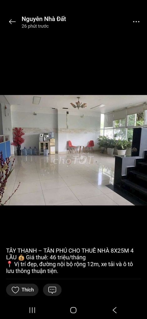 Rent 8x25 M 3 3rd floor Y-size B3 Tây Thạnh