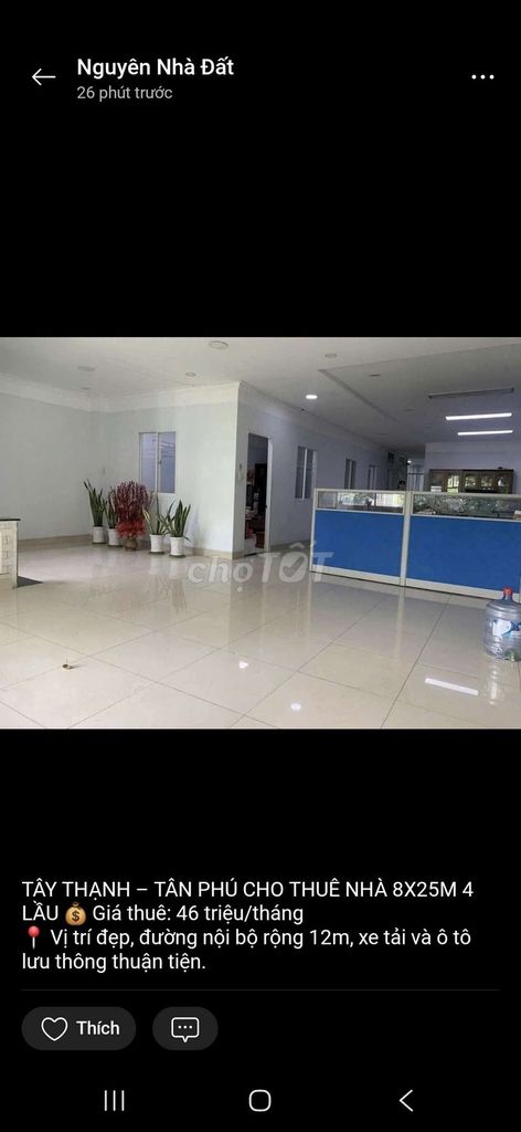 Rent 8x25 M 3 3rd floor Y-size B3 Tây Thạnh