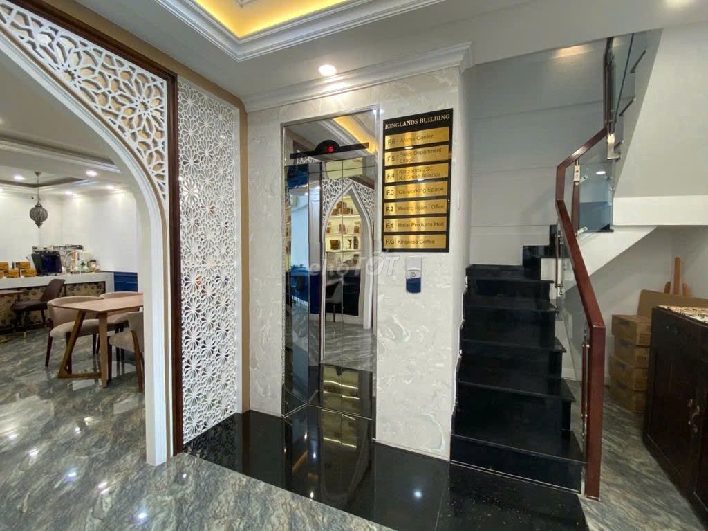 Rent cash house 185 C Lê Quang Định, qbt - 6 stories, elevator, 73 million