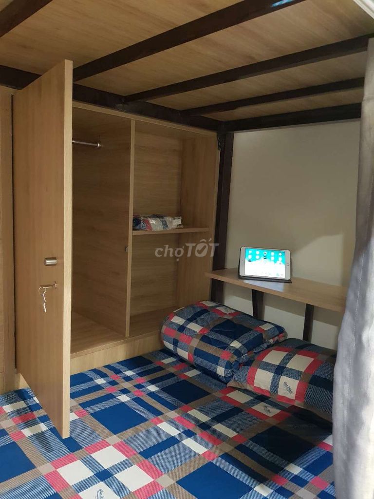 in a full - interior dorm room, air conditioning machine, P. Phú Mỹ, District 7