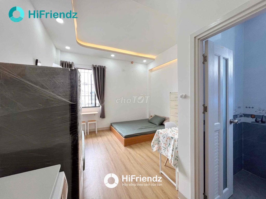 Rent room has a super open window.